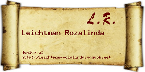 Leichtman Rozalinda névjegykártya
